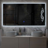 Specchio LED Rettangolare | Pulsante touch | Luce bianca fredda - Reyze Serie Good Vibes Modello 6